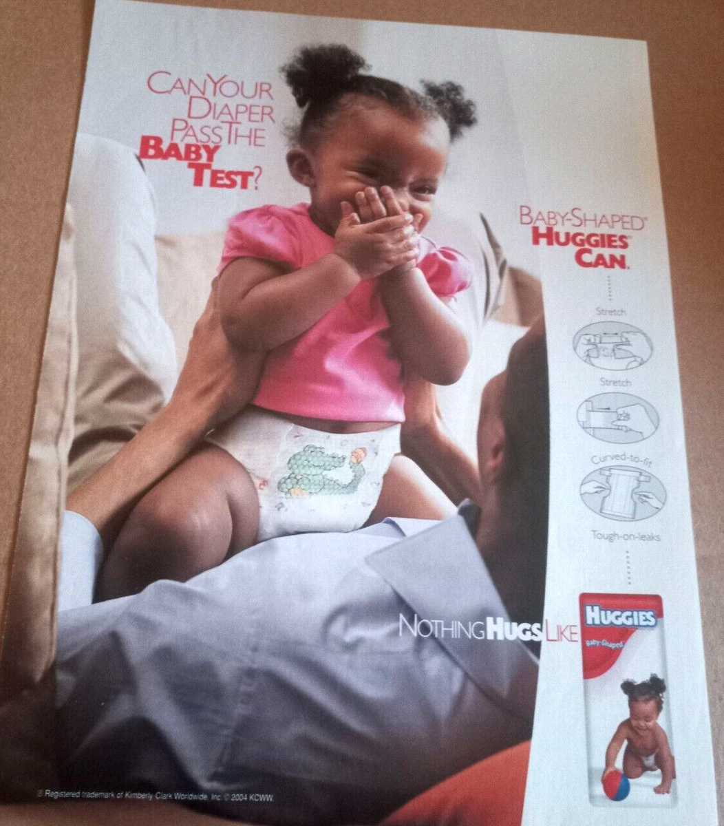 2004 print ad - Huggies baby-shaped Diapers CUTE little girl Advertising  page | eBay