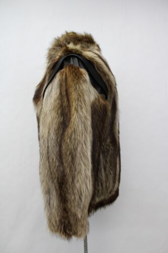 EXCELENTE ABRIGO CHAQUETA DE PIEL DE MAPACHE NATURAL Y CUERO HOMBRE TALLA 34 2XS - Imagen 2 de 4