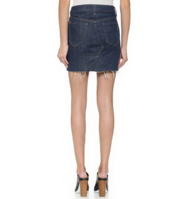 Genetic Denim Gordon Raw Hem Rider Wash Denim Skirt Size 23 Orig $329