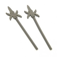2x Lego Waffe Speer Stab Spitze schwarz abgerundet 6211 8038 449726 4497