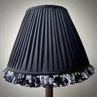 Black Floral Ruffled Fabric Lampshade To Match Curtains Drapes Cushions Throws