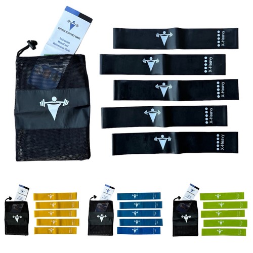 Widerstandsbänder Schleife 5er Set Übung Workout Reha Fitness Yoga Booty Band - Bild 1 von 17