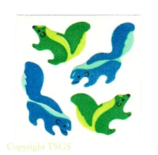 Vintage 80's Great Seven 7 FUZZY Cute Skunks Sticker Mod