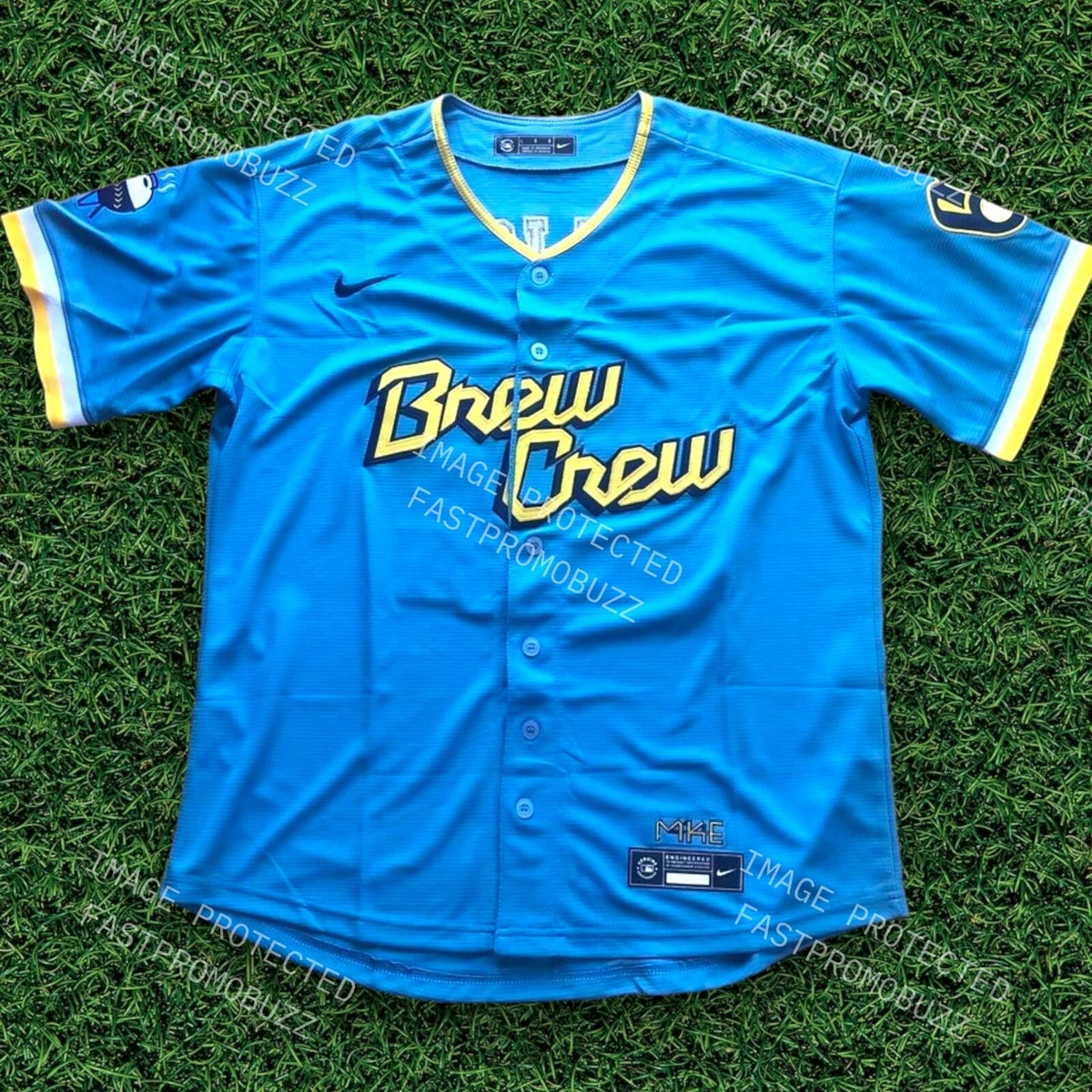 MLB Milwaukee Brewers City Connect (Christian Yelich) Men's Replica  Baseball Jersey.