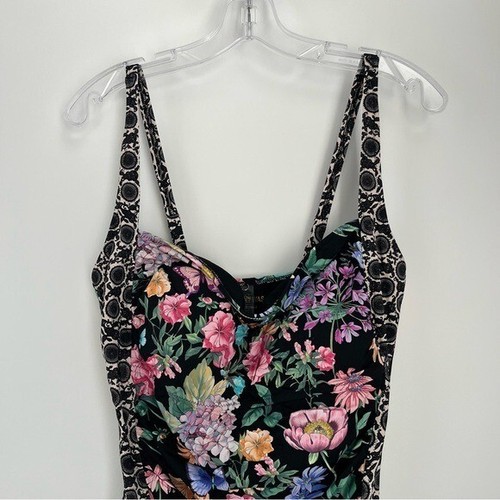 Johnny Was Women's Black Butterfly Ruched One Piece Swimsuit Floral 3X New - Bild 2 von 11