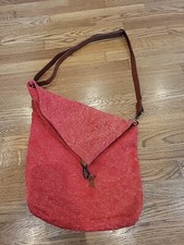  Vintage Addiction Foldover Natural Jute Crossbody Bag 