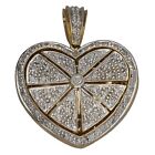 9ct Gold Diamond Pendant 5.53g Heart Locket 30mm x 22.9mm - Fully Hallmarked