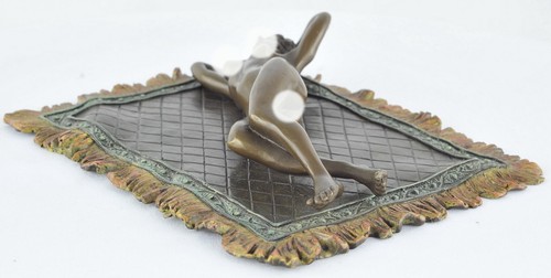 Sexy Estatua Estilo Art Deco Escultura Ninfa Estilo Art Nouveau Bronce Firmada - Imagen 4 de 12