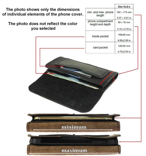 PREMIUM HAND SEWN OF GENUINE LEATHER WAIST POUCH CASE COVER FOR MOBILE PHONES - Picture 85 of 88