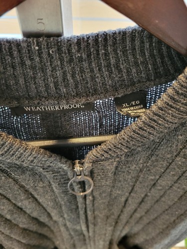 Weatherproof Dark Gray Sweater Long Sleeve Pockets Full Zip Jacket Ladies XL - Picture 2 of 3