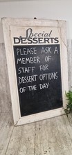 Vintage Blackboard Chalkboard Special Desserts Restaurant Menu Board
