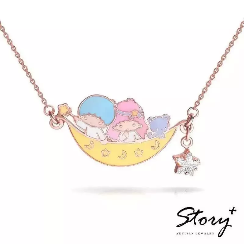 Sanrio Little Twin Stars x Story Charm Necklace S925 Silver