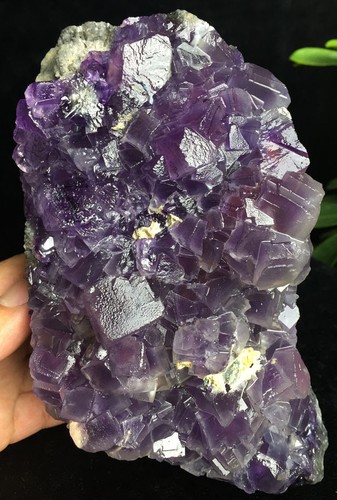 2400g Incredibile!!! Cristallo di quarzo fluorite cubica viola fantastico naturale y02 - Foto 10 di 12