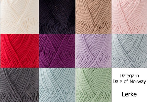 Dale of Norway Dalegarn Lerke Merino Wool Egyptian Cotton Blend Yarn Knit Croche - Picture 1 of 12