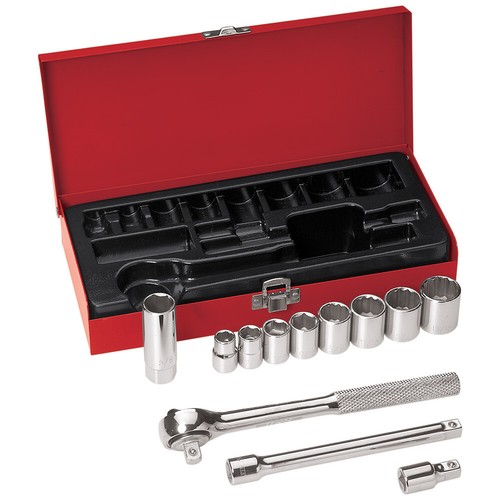 Klein Tools 65504 3/8-Inch Drive Socket Wrench Set, 12-Piece - 第 1/1 張圖片