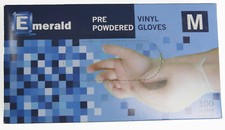 Emerald Shannon Powdered Vinyl Dispoable 4 Mil Gloves 100 Pack M