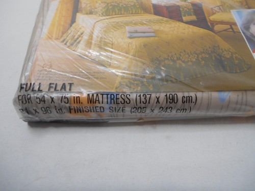 Vintage 1970s Tastemaker Full Flat Sheet 54x75 Dinah Mates Percale NOS 0724 - Picture 2 of 5