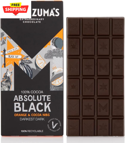Montezuma'S Absolute Black, 100% Cocoa, Dark Chocolate, Gluten Free & Naturally - Picture 11 of 15