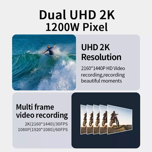 4K helmkamera motorrad Dashcam WIFI Video Recorder Dual-Objektiv DVR Nachtsicht - Bild 5 von 14
