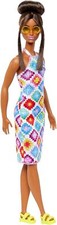 Barbie Fashionistas Doll #210 with Brunette Hair in Bun & Crochet Halter Dress