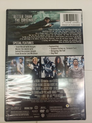 Total Recall  - COLIN FARRELL (DVD, 2012, Includes Digital Copy UltraViolet) NEW - Imagen 2 de 3