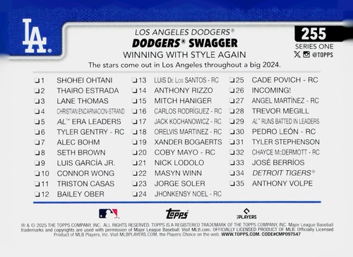 2025 Topps Series 1 - Base - #176-350 - You Pick/Choose - Complete Your Set - Picture 165 of 352