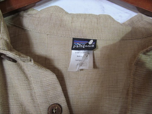 Patagonia shirt mens tan long sleeves butten up Hemp Polyester blend - Picture 2 of 10