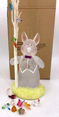Department 56-Acrylic Rabbit With Tree & 12 Mini Ornaments (10'') #24574
