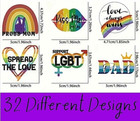 LGBTQ Pride Stickers – Rainbow Flag, Love Wins, Equality Decals