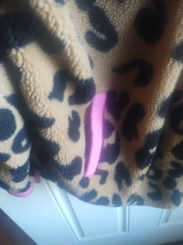 Cheetah Print Pink Coat Large Oversized - Picture 5 of 9