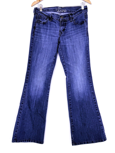 Jeans Old Navy Mujer Talla 6 The Diva Boot Bordado Azul 5 Bolsillos Y2K A10 - Imagen 10 de 12