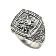 George the Victorious Men's Ring Silver 925