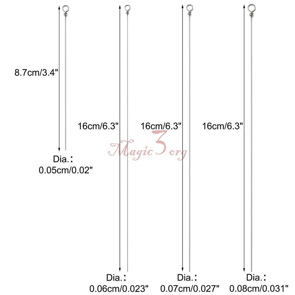 30pcs Looped Wire Shaft Stainless Steel DIY Lure Rigs Making Spinner Trout Bass - Image 3 of 4