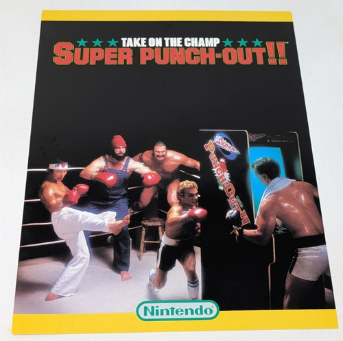 Vintage Nintendo Super Punch Out Arcade Game Display Flyer Promo Promotional 80s