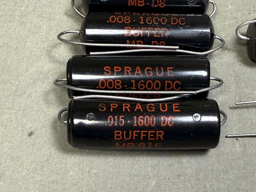 8 NOS Vintage Sprague Black Beauty HiFi / Amplifier Filter Capacitors 1600VDC - Picture 2 of 5