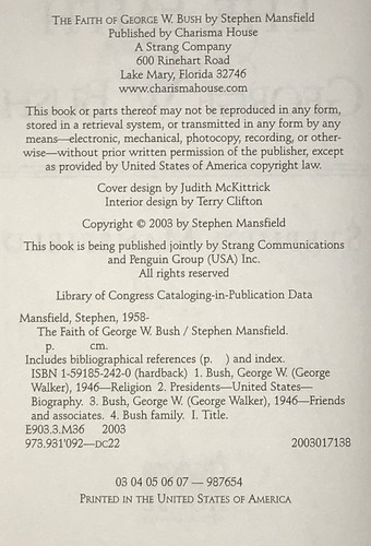 Stephen Mansfield - The Faith of George W Bush - SIGNED 1st 1st - NR - Picture 7 of 7