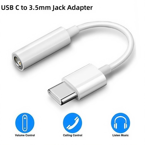 USB C Typ C auf 3,5mm Klinke Kopfhörer Adapter für Apple iPhone 16 15 Pro Max Plus - Bild 2 von 12