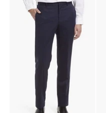 Nordstrom Men’s Shop Tech-Smart Trim Fit Wool Blend Pants Trousers Navy Blue 46R