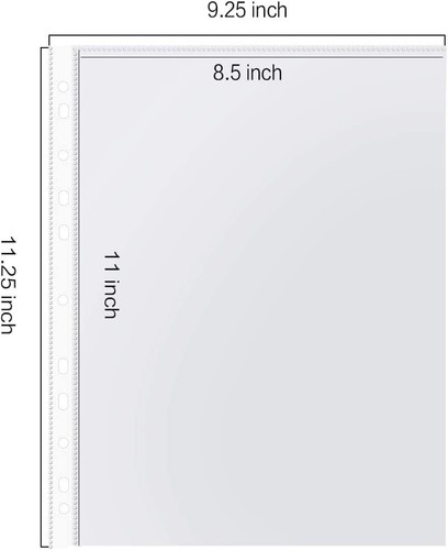50 Sheet Page Protectors Office Clear Plastic Document Paper Binder Sleeves US - Picture 3 of 12
