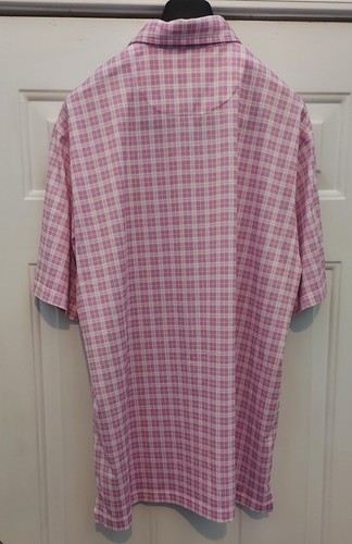 DONALD ROSS 1962 WHITE-PINK CHECK POLYESTER SHORT SLEEVE GOLF SHIRT SIZE L NWOT - Picture 13 of 14