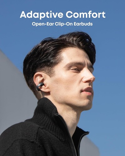 Soundcore AeroClip Écouteurs à Oreille Ouverte Casque à Clip 4 Mic AI-Boost Clear Call - Photo 9 sur 19