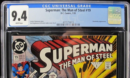 Superman the Man of Steel #19 First Doomsday CGC 9.4 Near Mint DC Comics - 第 2/4 張圖片