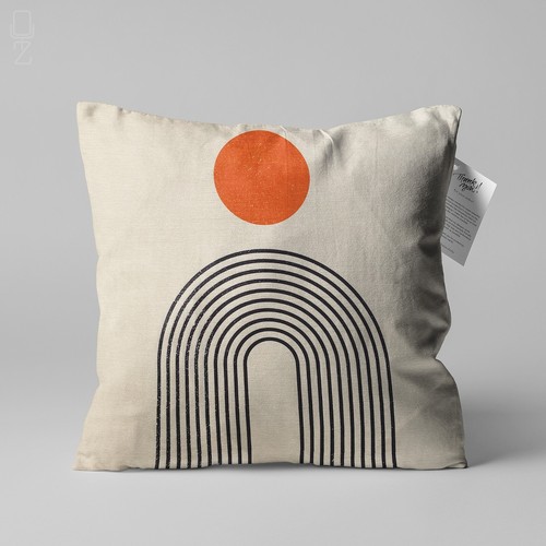 Contemporary Abstract Decorative Cushions with Beige, Orange & Black Colours - Picture 4 of 48