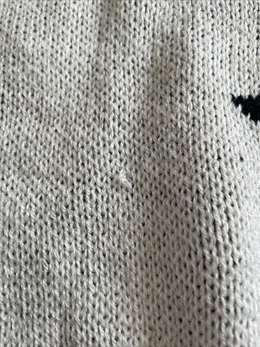 POL Oversized Women’s Distressed Ivory Black Stars Sweater, Size L - Picture 6 of 6