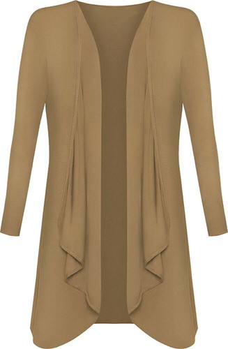 Ladies' Hanky Women Jersey Plus Size Long Sleeve Top Waterfall Open Cardigan UK - Picture 9 of 13