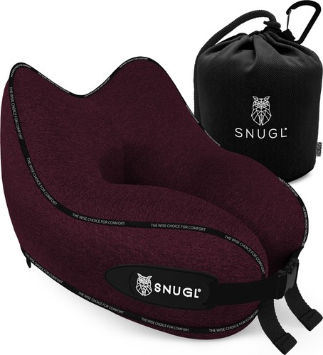 SNUGL Travel Pillow - Memory Foam Neck Cushion - Flight Pillow | 2 Sizes - Imagen 64 de 108