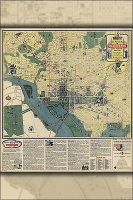 Poster, Many Sizes; Map Of Washington Dc & Vicinity  1942 P1