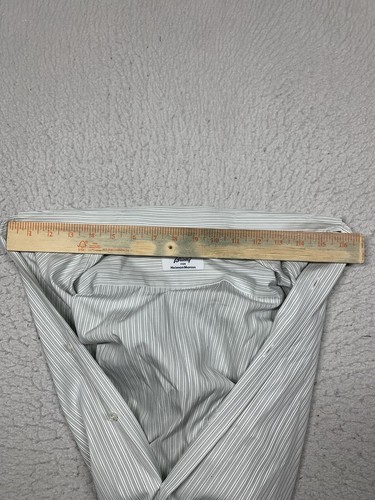 BRIONI Dress Shirt Mens 16 Green Striped Button Up Long Sleeve French Cuff - Picture 4 of 15