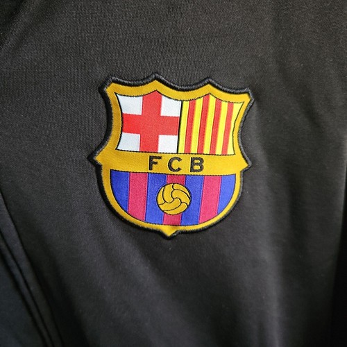 FCB Barcelona Black Size Medium Full Zip Double Sided Hooded Sweatshirt - Picture 5 of 11