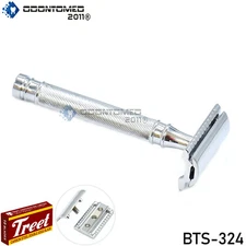 Old Fashioned Stainless Butterfly Safety Razor With 5 Double Edge Blades BTS-324